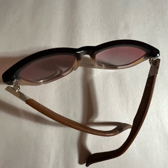 Velez vintage leather arm brown ombré retro sunnies sunglasses with leather case - Picture 13 of 14